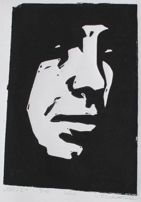 Leonhard Wachter Cr7z Rapper Porträt Contemporary sign Linolschnitt 2020 3/10 - Bild 1 von 2