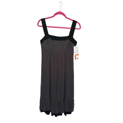 Vestido Cynthia Steffe Nuevo con Etiquetas Negro Terciopelo Volantes 8 Gótico Romántico Cóctel Fiesta Foto 1 de 4