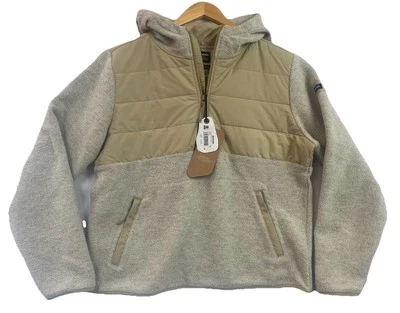 NUEVO PrAna INCREDIWOOL 1/2 CREMALLERA SUÉTER CON CAPUCHA TALLA XL Beige Lona Bloque Precio de venta sugerido por el fabricante $155 Foto 1 de 3