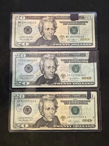 (3) Ink Smear $20 Bills - Series (2004a) (2009) (2013) - Picture 1 of 3
