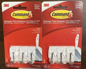 Command General Purpose Wire Hooks, Small, 0.5 lb Cap, White, 6 Hooks 8 Strips - Picture 1 of 7