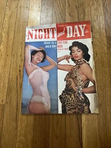 VTG Night and Day Pin-Up Magazine Sep 1953 Barbara Ostermann Stella Danfrey Stag - Picture 1 of 7