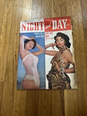 VTG Night and Day Pin-Up Magazine Sep 1953 Barbara Ostermann Stella Danfrey Stag - Image 1 of 4