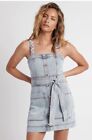 Aje Women’s BNWT Belmond Button Blue Wash Denim Mini Dress Size 16 RRP $325