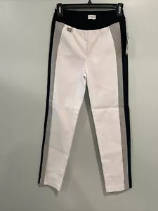 Lisette White/black & Gray Side Stripes W/ Build-in Flatter Control Sz 0 - Picture 1 of 8