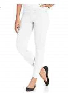 HUE S White Skinny Jeanz Capri Leggings NWT (Location 1349A-1W) - Picture 1 of 3