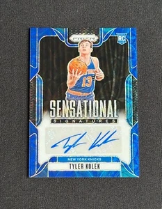 2024-25 Prizm Tyler Kolek Rc Rookie Blue Choice Prizm Auto /49 Knicks - Picture 1 of 2