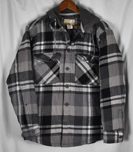 Chaqueta acolchada de franela vintage del Océano Pacífico (pequeña 34-36) gris a cuadros op - Imagen 1 de 6