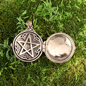 Bronze Celtic Swirl with Hidden Pentacle Locket Wicca Pentagram by Dryad Design - Picture 1 of 7