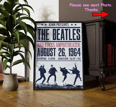 The Beatles at Red Rocks August 26 1964 Vintage Concert Poster - image 1 of 3