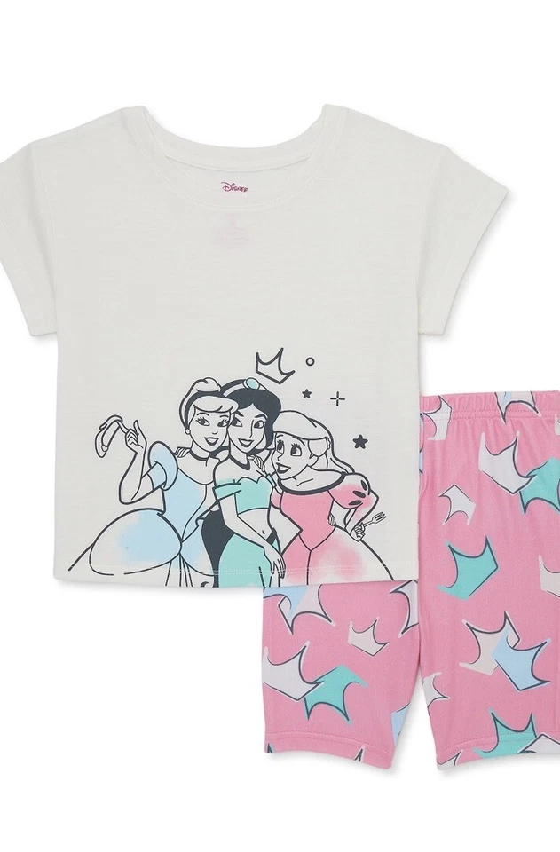 Disney Princess Girls 2pc Shorts And Shirt Pajama Set Size 10
