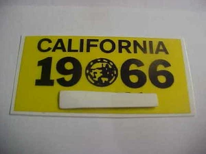 1966 Kalifornien Nummernschild Kennzeichen Yom Aufkleber VERSAND MIT TRACKING - Bild 1 von 1