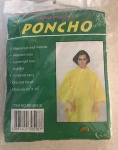 PONCHO - Impermeable, Ligero, Con Capucha - Talla Única para Todos - Blanco/Claro - Imagen 1 de 3