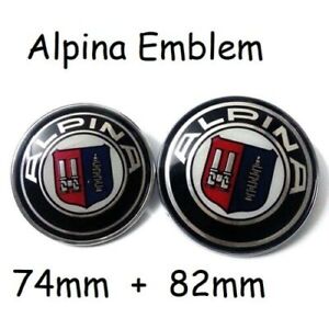 Emblems Hood and Trunk, Emblem Logo Replacement (82mm + 74mm) NEW for Alpina 
