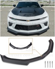For 16-Up Camaro SS Second Gen. Refresh PRIMER BLACK Front Bumper Lip Splitter	
