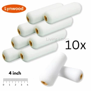 10 PACK - 4" MINI FOAM PAINT ROLLER SLEEVES PAINTING DECORATING LYNWOOD DIY SET - Picture 1 of 3