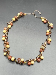 Schöne bunte einige Edelstein Perlen Halskette Verschluss ist gemarkt 925 - Bild 1 von 8