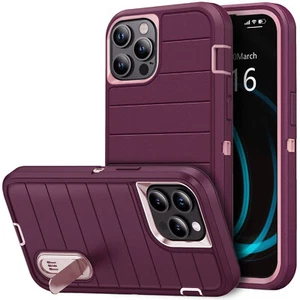 Funda resistente púrpura para iPhone 12 Pro Max resistente a prueba de golpes con soporte cubierta resistente - Imagen 1 de 24