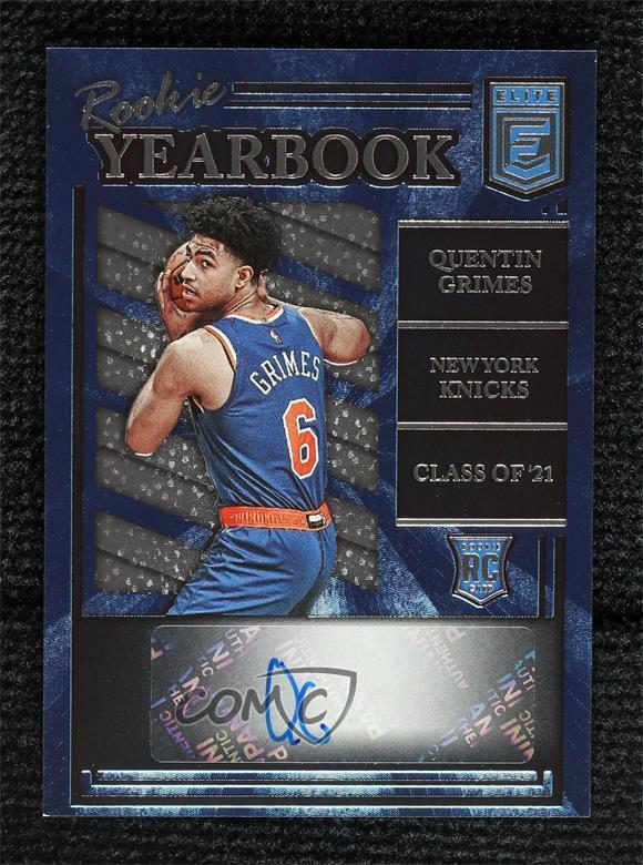 2021-22 Donruss Elite Rookie Yearbook Quentin Grimes #RY-QGR Rookie Auto RC