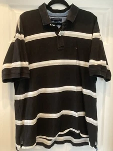 Polo Hombre Tommy Hilfiger Rayas Negras 2xl - Imagen 1 de 4