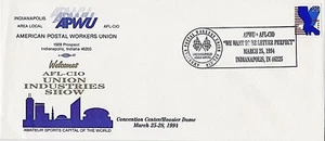 USA 1994 4 SLOGAN FANCY CANCEL COVERS FROM AFL-CIO - IN - CA - MI - Picture 1 of 4