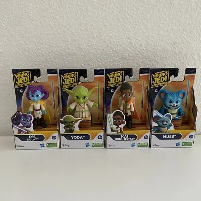 Conjunto de bonecos Star Wars Young Jedi Adventures brinquedo KAI LYS NUBS YODA 2023 lote 4 - Imagem 1 de 4