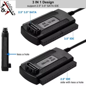 Adapter USB auf SATA S-ATA IDE 2.5" 3.5" Festplatte DVD - Bild 1 von 8