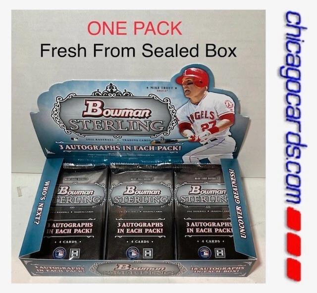2012 Bowman Sterling Hobby PACK 3 AUTO Look4 Mike Trout Bryce Harper RC Rookie - Image 1 of 4