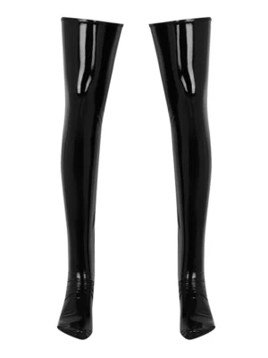 Sexy Strümpfe Schwarz IN Wetlook für Frauen Unterwäsche Elegant Sinnlich IM013 - Bild 1 von 3