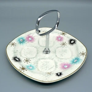 MIDWINTER POTTERY CASCADE EGG CUPS SET TRAY CHROME HANDLE ATOMIC JESSIE TAIT VGC - Picture 1 of 18