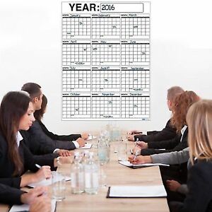 12 Month Dry Erase Wall Calendar Planner and Organizer  3x4 ft Vertical