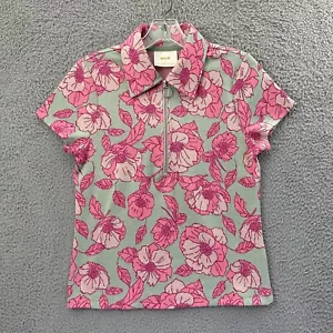 Top jacquard floreale Anthropologie Maeve retrò anni 90 boho preppy donna piccolo - Foto 1 di 9