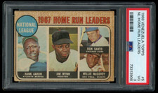 1968 Topps Venezuelan #5 Home Run Leaders Hank Aaron, Santo McCovey PSA 3 VG