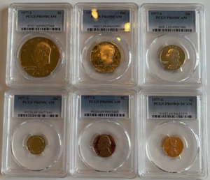 1977-S U.S. 6 Coin Proof Set-PCGS PR69DCAM ($1-50C-25C-10C-5C-1C)—Free Shipping - Picture 1 of 14