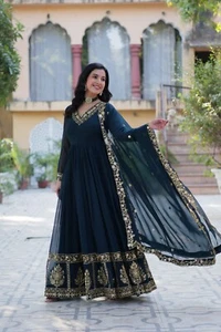 Anarkali Gown Pakistani Salwar Kameez Ready made Suits Wedding Party Bollywood L - Picture 1 of 19