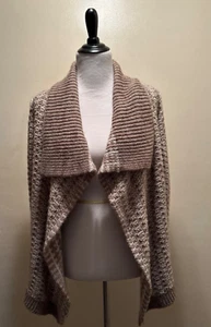 Apt. 9 small beige/taupe cream wool blend chunky knit cardigan sweater - Picture 1 of 10