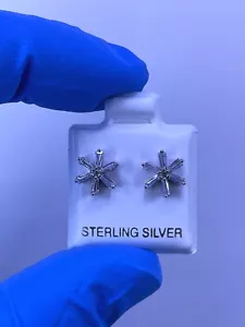 Orecchini baguette in argento sterling 925 ghiacciato/diamante simulato in laboratorio - Foto 1 di 7