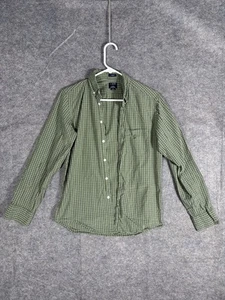 J. Crew Flex Washed Slim Mens Small Button Up Long Sleeve Green Blue Check - Picture 1 of 10
