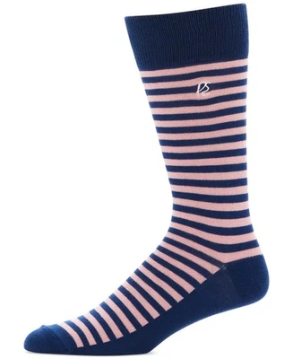 Perry Ellis Portfolio Para Hombre 3 Pares Calcetín a Rayas Crew, Azul Marino, Zapato Talla 7-12 Foto 1 de 2