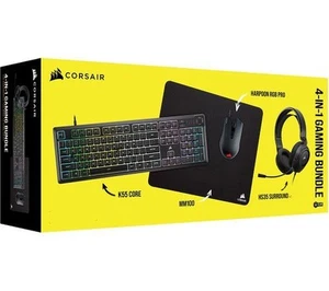 Corsair 4-in-1 Gaming Bundle 2024 Edition Tastatur Maus Headset Matte Schwarz - Bild 1 von 5