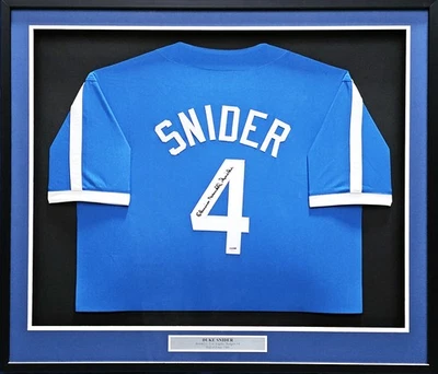 Brooklyn Dodgers Duke Snider Autographed Framed Blue Jersey PSA/DNA #T65305 - Image 1 of 4