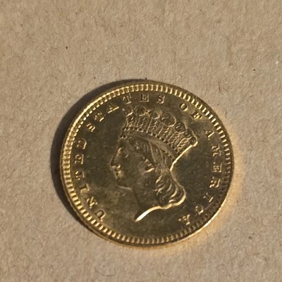 Oro 1874 Estados Unidos Tipo 3 Cabeza de Princesa $1 Dólar Foto 1 de 4