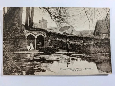 Postcard 1914 Weymouth Upway Wishing Well And Church - Image 1 of 2
