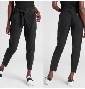 Athleta Skyline ii Pant Women's 6 Black Belt Stretch Athleisure Business Travel - Picture 1 of 14