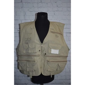 Crystal River Fliegenfischer Weste Damen Größe 2XL durchgehender Reißverschluss Camping Wandern hellbraun - Bild 1 von 8