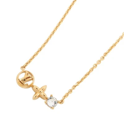 LOUIS VUITTON Necklace・Petit Louis Metal/Rhinestone Gold M00368 - Image 1 of 4
