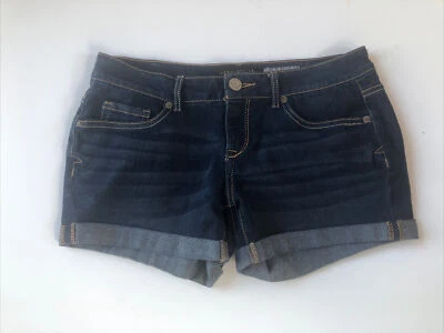 Aeropostale Women’s Size 4 Midi Cuffed Blue Denim Jeans Shorts Cotton/Spandex - Image 1 of 3