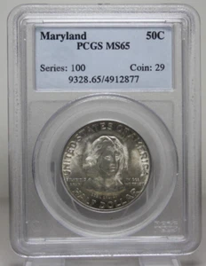 1934 Maryland Commemorative Silver Half Dollar PCGS MS65 [122GRA] - Picture 1 of 4