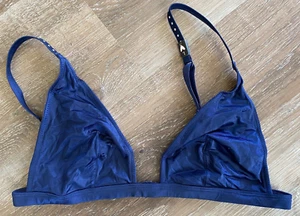 VICTORIA'S SECRET Navy Blue Triangle Bralette~Size LARGE~Rhinstones~No Underwire - Picture 1 of 5
