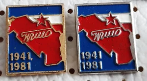 Josip Broz Tito president of Yugoslavia 1941/1981 flag map signature pins - Picture 1 of 1